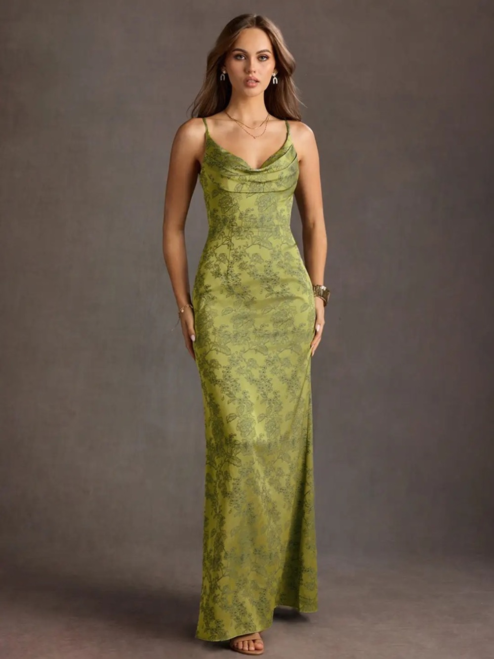 NWT Azazie Leah Moss Navy Gown